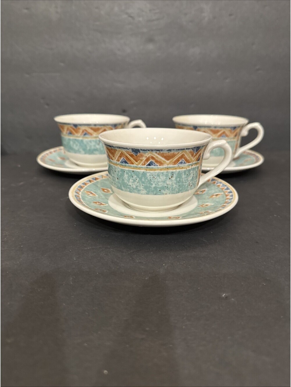 Set of 3 Churchill Ports of Call Jeff Banks Kabul Cups And Saucer Set